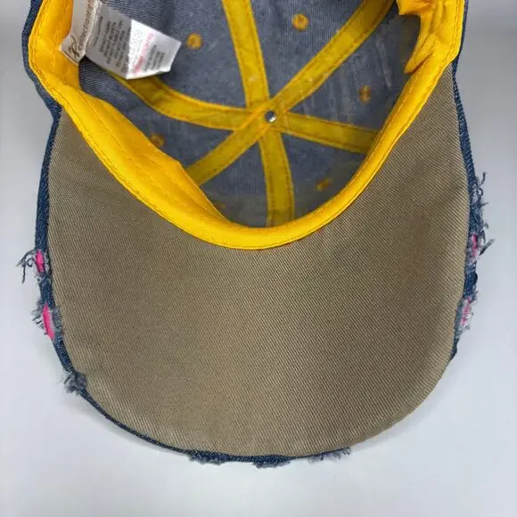 USA Denim Bedazzled Rhinestone American Flag Distressed Baseball Hat Cap NWT NEW - Picture 8 of 11